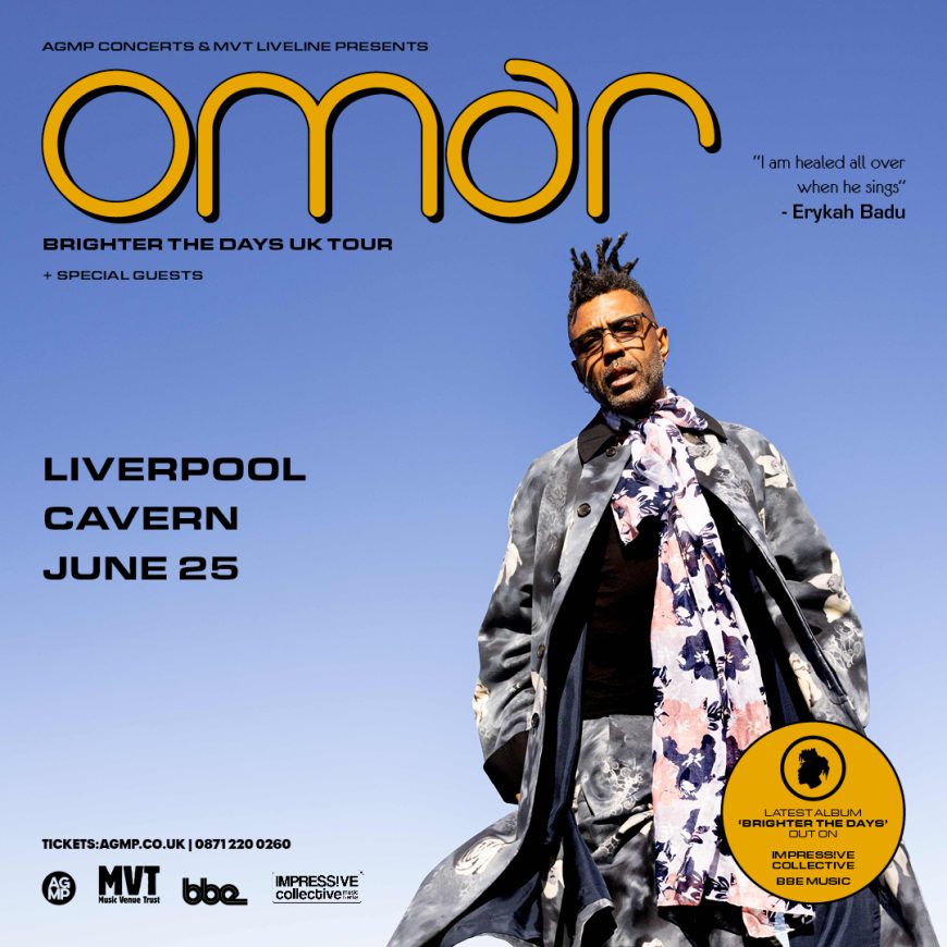 Omar Lyefook MBE Brighter The Days UK Tour live at The Cavern Club Liverpool June 25 2026